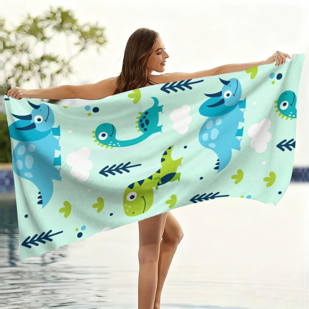 1 Stück Cartoon Dinosaurier Strandtuch Schnelltrocknendes Handtuch Geeignet für Meeresufer Pool Camping Urlaub Yoga Für Familie Freunde Kinder