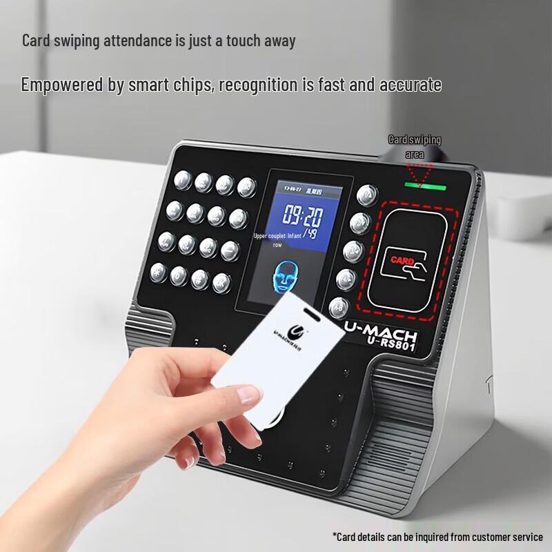 Youmash U-RS801 Face & Card Recognition Network Time Attendance Machine CN Plug (adapter Included)