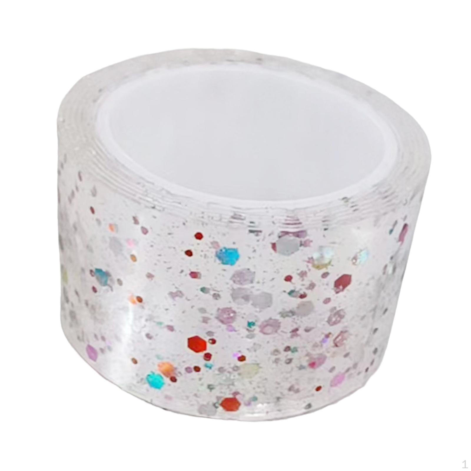 

Прозрачная блестящая нано-лента, красочная, высокая, липкая, многоразовая, для рукоделия, шарика ручной работы 3cm