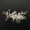 SLBRIDAL Handmade Rhinestones Crystal Pearls Floral Wedding Hair Comb Bridal Hair Accessories Bridesmaids Women Hair Jewelry