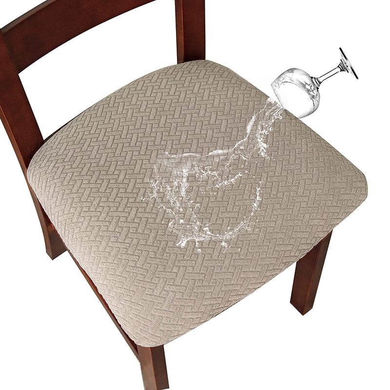 Spandex Jacquard Chair Cushion Cover Dining Room Upholstered Cushion Solid Chair Seat Cover Without Backrest Furniture Protector