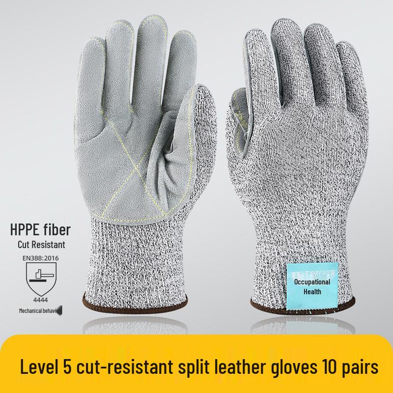 Level 5 Cut-Resistant Gloves: Anti-Slip, Wear-Resistant, Anti-Stab, for Kitchen, Outdoor, Woodworking, and Fishing Safety.