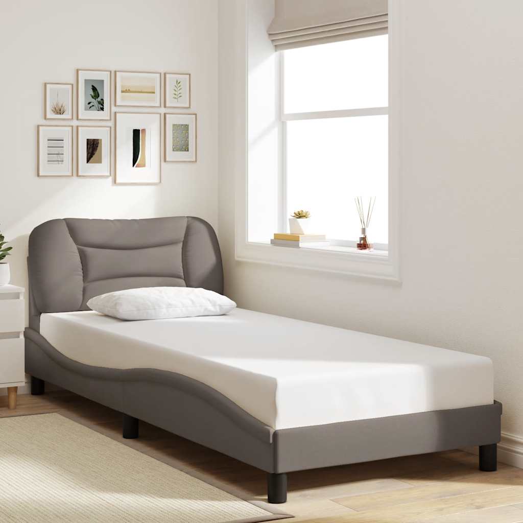 Bed Frame without Mattress  Hvar  Taupe 90x200 cm Fabric