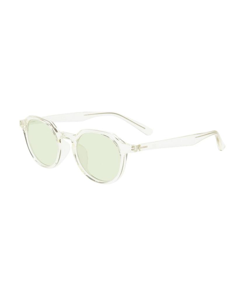Crown Panto Sunglasses Clear Frame Color Lens UV Protection UV Protection Unisex Stylish [Zoff] Boston-style (Yellow (Clear)) Women's [ZA241G04_50A1