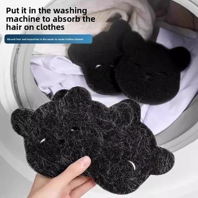 1-20PCS of Household Pet Hair Remover, Machine Washed Bear Sticky Sponge, Reusable, Suitable for Washing Machine, Dryer, Black