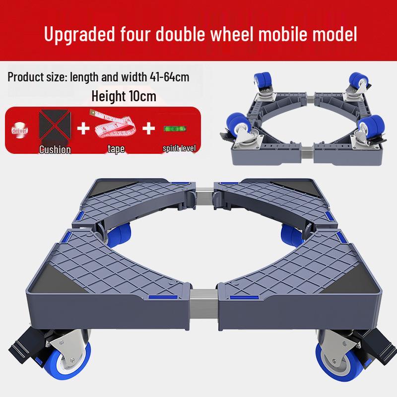 Grauer Verstellbarer Mobiler Waschmaschinenständer mit Rädern und Bremsen