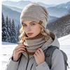 Winter Knit Beanie and Neck Gaiter Set Warm Fleece Lined Slouchy Hat Scarf for Men Women