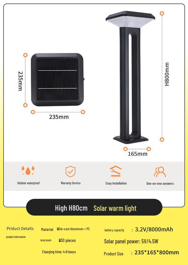 Solar Outdoor Garden Lamp for Courtyard and Park Landscapes