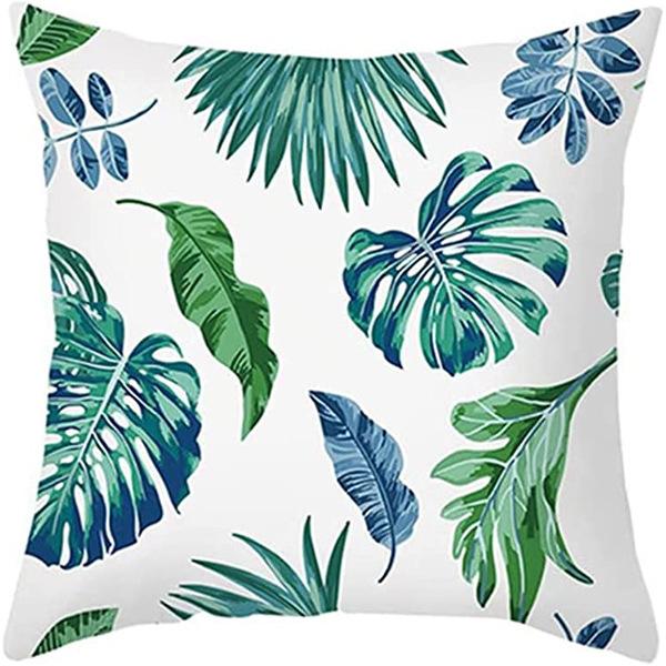 New Nordic Green Plant Printed Pillow Case Sofa Pillow Leaf Series Decorative Pillow Linen