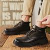 Fashion Men Retro Work Ankle Boots Winter Thick Bottom Casual ankle Boots Leather Chelsea Desert Waterproof Boots Male cotton shoes