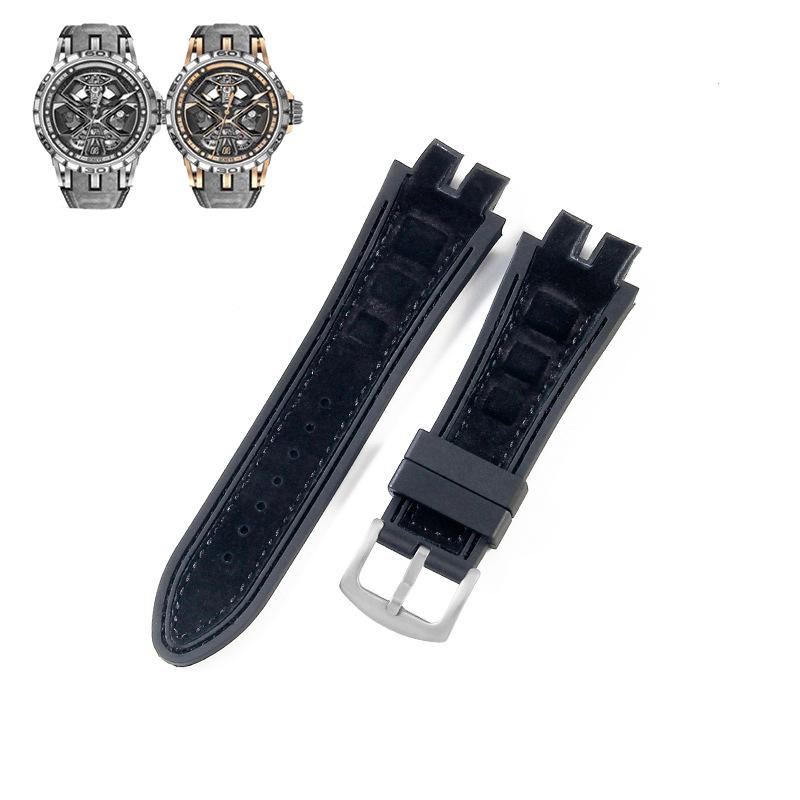 Roger DubuisEXCALIBURKing Series Watch Strap19mm28mmFrosted Suede Genuine Leather Screw Connection 19-28mm