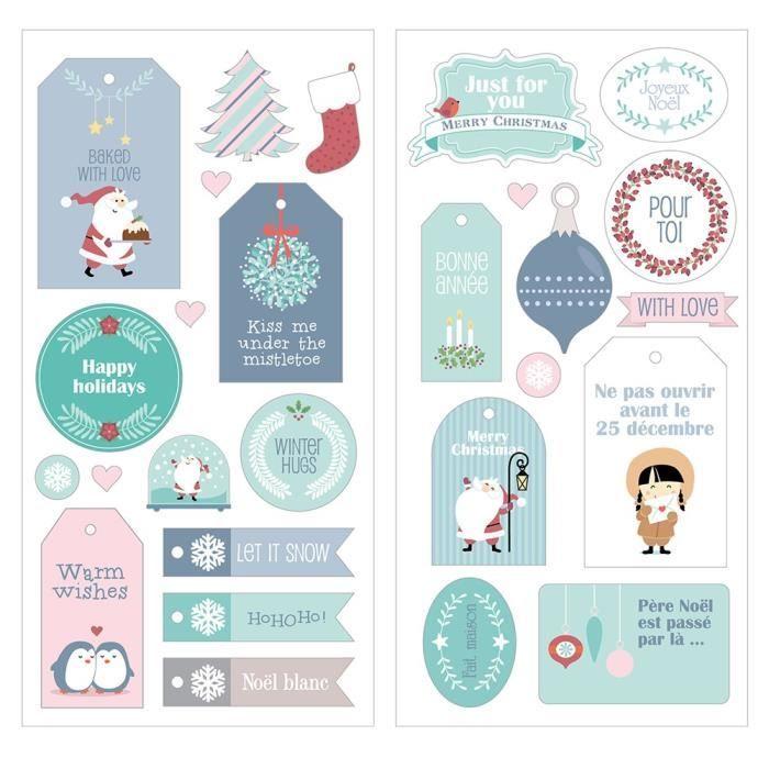 Set d'autocollants XL - ARTEMIO - My Little Xmas - Rouge - 2 planches - Décoration DIY