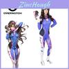 Fantasia Cosplay D.va Overwatch Macacão Para Mulheres Material de Poliéster Premium Para Conforto e Durabilidade
