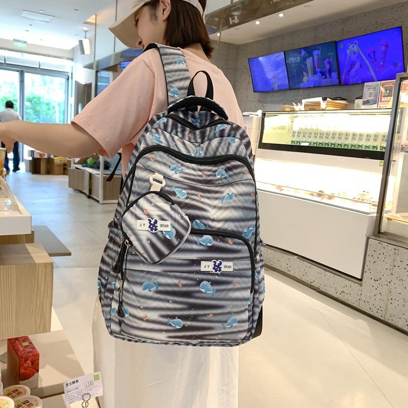 Zebra Print Backpack Women's Large Capacity Backpack Student School Bag with Coin Purse