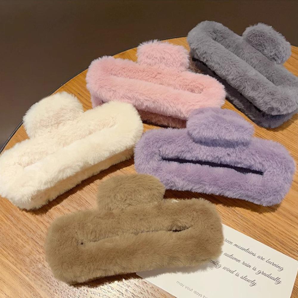 

Плюшевые элегантные заколки для волос, сплошной цвет, квадратная акула, новые аксессуары для волос для женщин