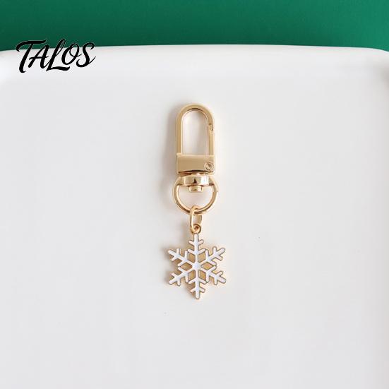 Christmas Party Keychain Cartoon Keychain, Enamel Santa Snowman Elk Snowflake Bag Charm, Holiday Decoration Xmas Theme Pendant for Backpacks Handbags