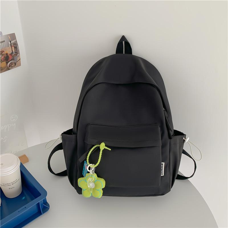 Solid Color Schoolbag College Student Backpack New Style Junior High School Student Large Capacity Backpack