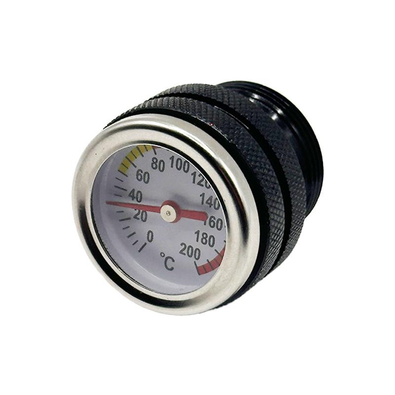 M30x1.5/M20x1.5 Black/Silver Motorcycle Fuel Tank Caps With Oil Temperature Gauge 0-200℃ Pointers Dial Meter  For Kawasaki 87-98