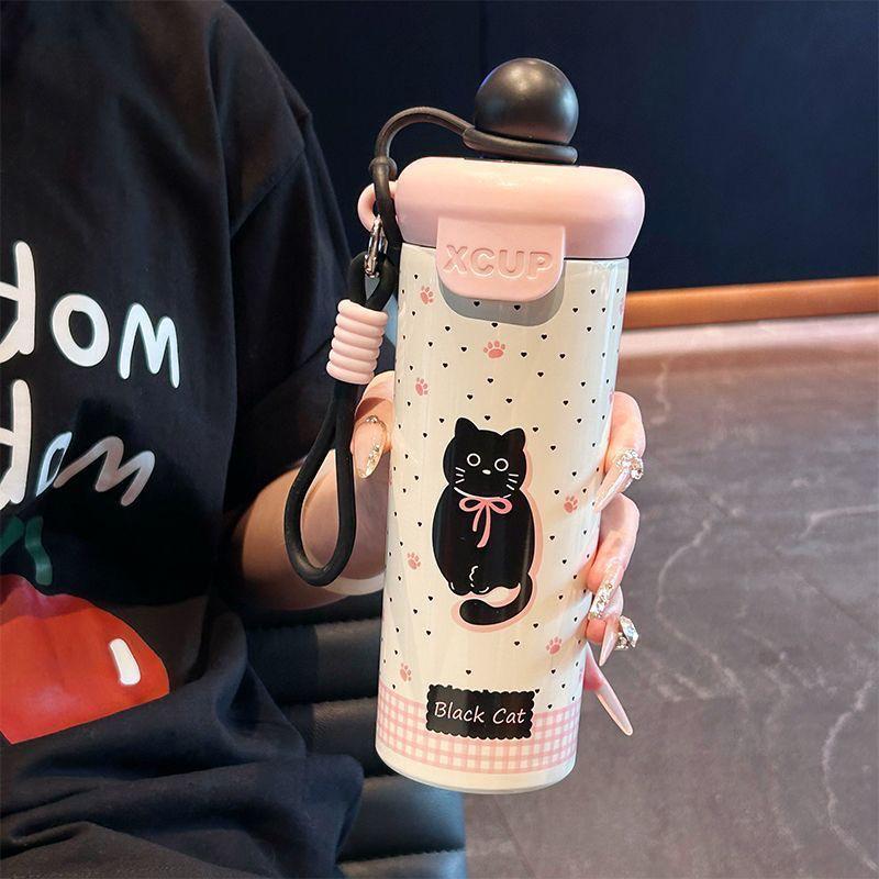 Insulated Straw Cup: Cute Outdoor Portable Coffee Cup for Girls