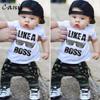 Toddler Baby Boys Hip Hop Tops T-shirt Camo Pants Outfits Set Clothes 0-3Yrs