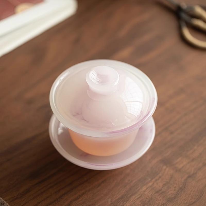 Colored Glaze Gaiwan Chinese Kung Fu Tea Ceremony Tureen Ice Purple Sancai Tea Cup Bowl Household Retro Teacup Teaware Drinkware