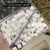 Nail Art Sponge with High-Density Mini Tofu Blocks for Blending Blush, Small Square Tool, Grabber Pen, Clip