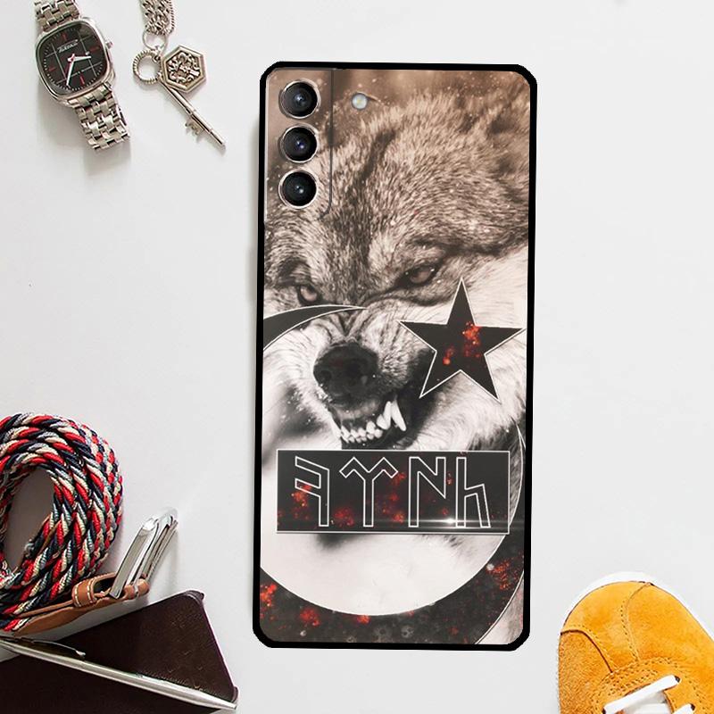 Turkey Turkish Flag Wolf Phone Case For Samsung Galaxy S24 Ultra S22 Plus S20 S21 S23 FE Note 20 10 S8 S9 S10 Cover