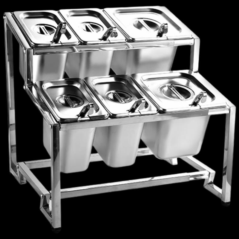 Commercial Stainless Steel Slanted Condiment Rack Set