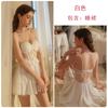Women's Lace Cutout Underwire Push Up Padded Backless Sleep Dress with Robe Lounge Set