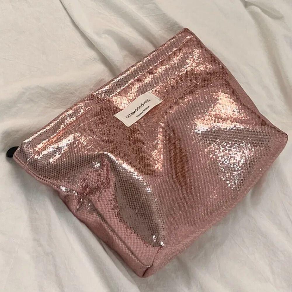 New Shiny Sequins Makeup Bag Large Capacity Zipper Organizer Pouch Clutch Cosmetic Handbag Travel