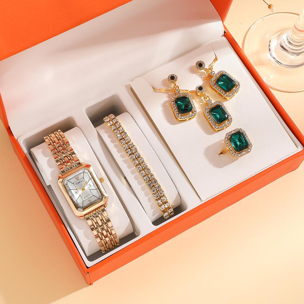 Simple and fashionable square dial quartz watch for ladies, suitable for Thanksgiving and Christmas gifts