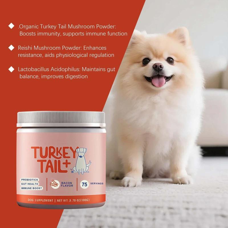 Dog Probiotic Soft Granules Turkey Tail Mushroom Vitamin Supplement Support Gut Health Pet Care