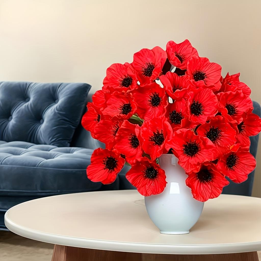 10pcs Real Touch Artificial Poppy Flowers - Perfect for Wedding Bouquets & Floral Arrangements, and Outdoor Garden Wedding Decorations