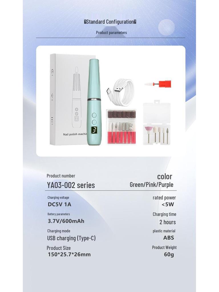 Portable Electric Nail Grinder: Compact Manicure & Polishing Tool for Home Use