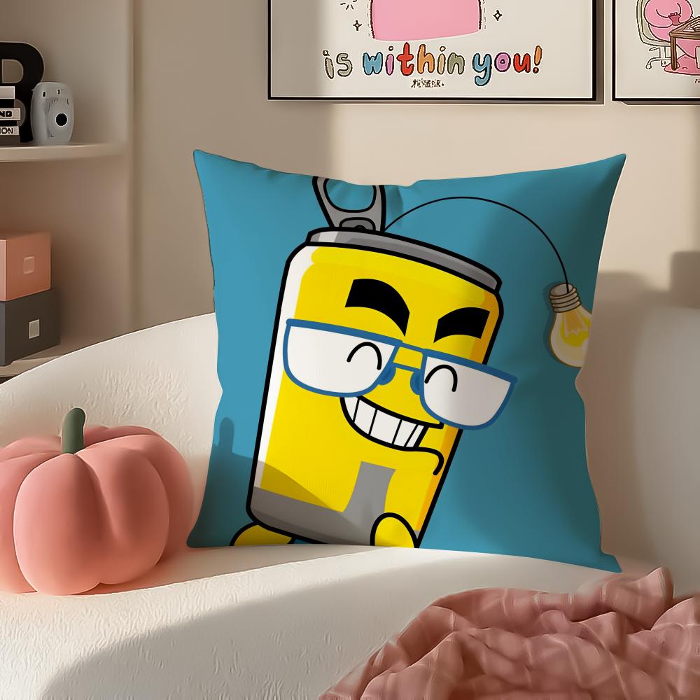 Funny Cartoon HHAPPY FATHER HAPPY SON Cushion Cover Pillowcase Short Plush Invisible Zipper Room Sofa Cushion Cover