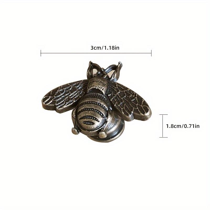 6pcs Vintage Bee Cabinet Handles Zinc Alloy Metal Drawer Pulls Antique Polished Furniture Knobs Retro Beehive Style Bar-Shape Hardware for Home Decor