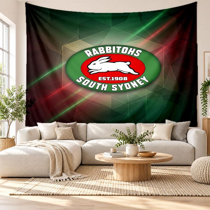 South Sydney Rabbitohs Wall Tapestry, Soft Fabric Wall Hanging, Decorative Backdrop For Bedroom Home Wall Art