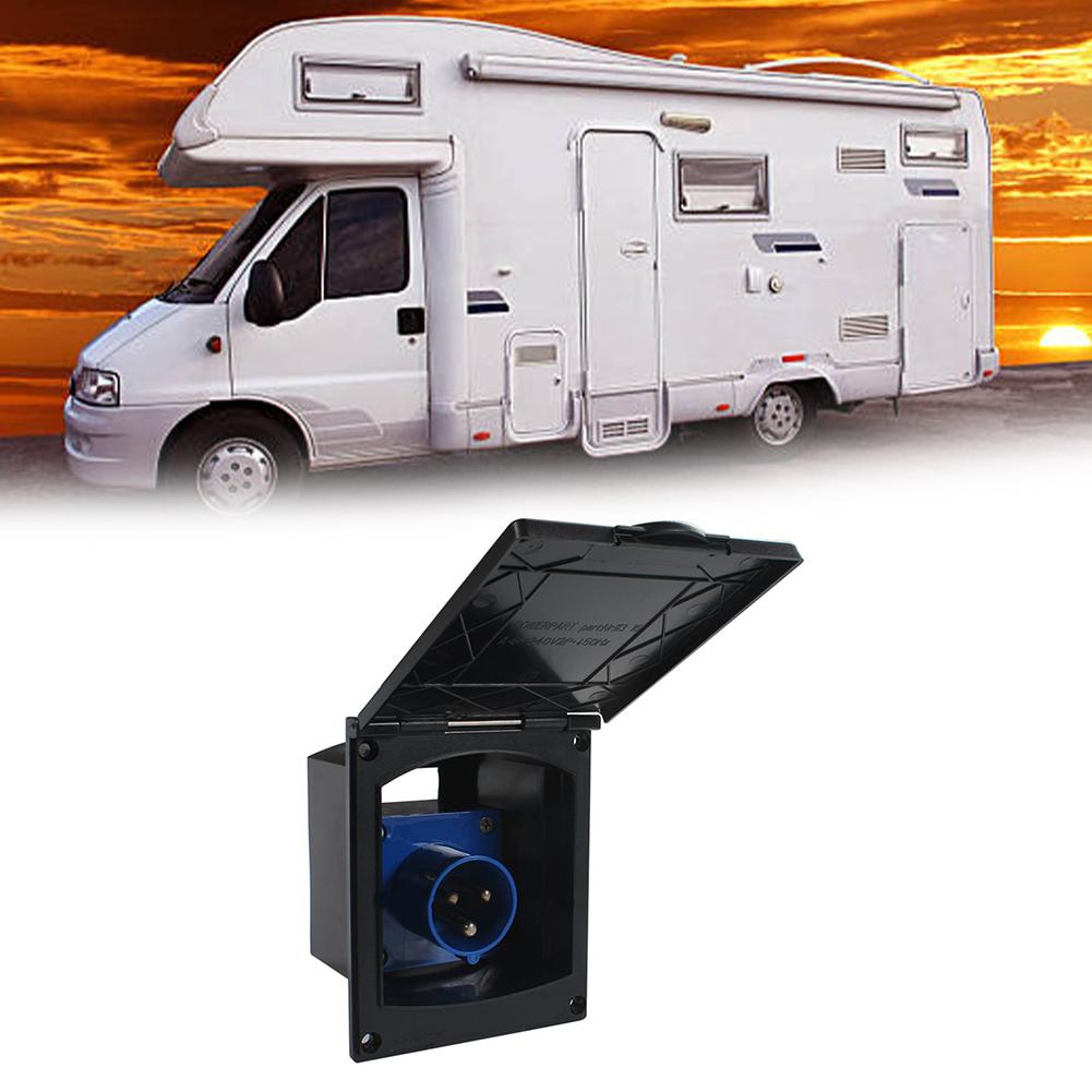 1pcs Waterproof Socket RV Modification Accessories 16A23A External Socket Waterproof Socket 220V-250V Embedded Socket