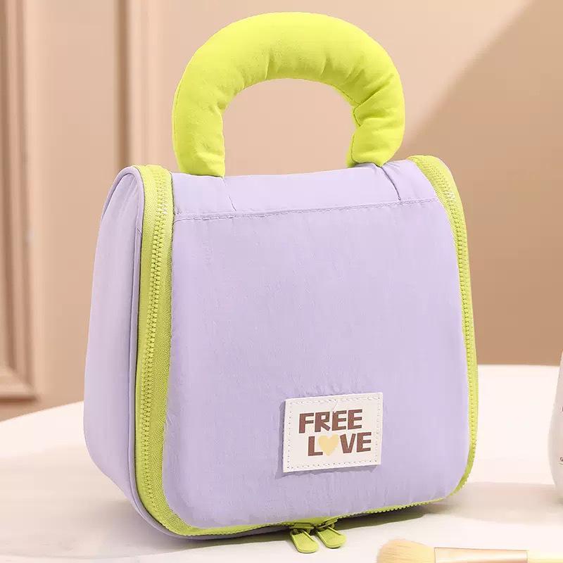 Portable Large Capacity Cute Makeup Bag with Hook for Travel and Business Trips