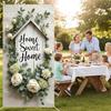 Home Sweet Home Door Cover Housewarming Party Decorations Door Banner Welcome Home Floral Backdrop Decor Greenery Leaves New Home Party Photography