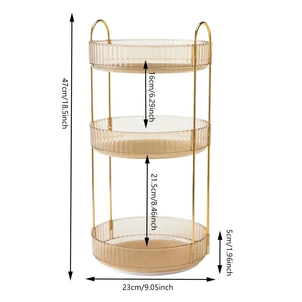 360° Rotatable Desktop Cosmetic Rack Bathroom Shelf Large-capacity Perfume Aromatherapy Skin Care Product Storage Rack Organizer