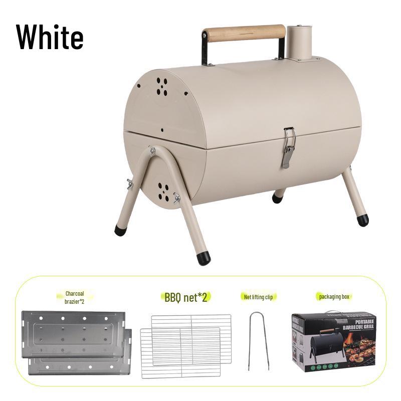 Portable Outdoor Double-Sided BBQ Grill and Chimney Oven