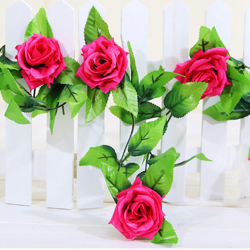 Künstliche Rose Flower Decor Girlande Efeu Rebe Hängen Hochzeit Home Fake Silk Künstliche Rose Flower Decor Girlande Efeu Rebe Hängen Hochzeit Home Fake Silk