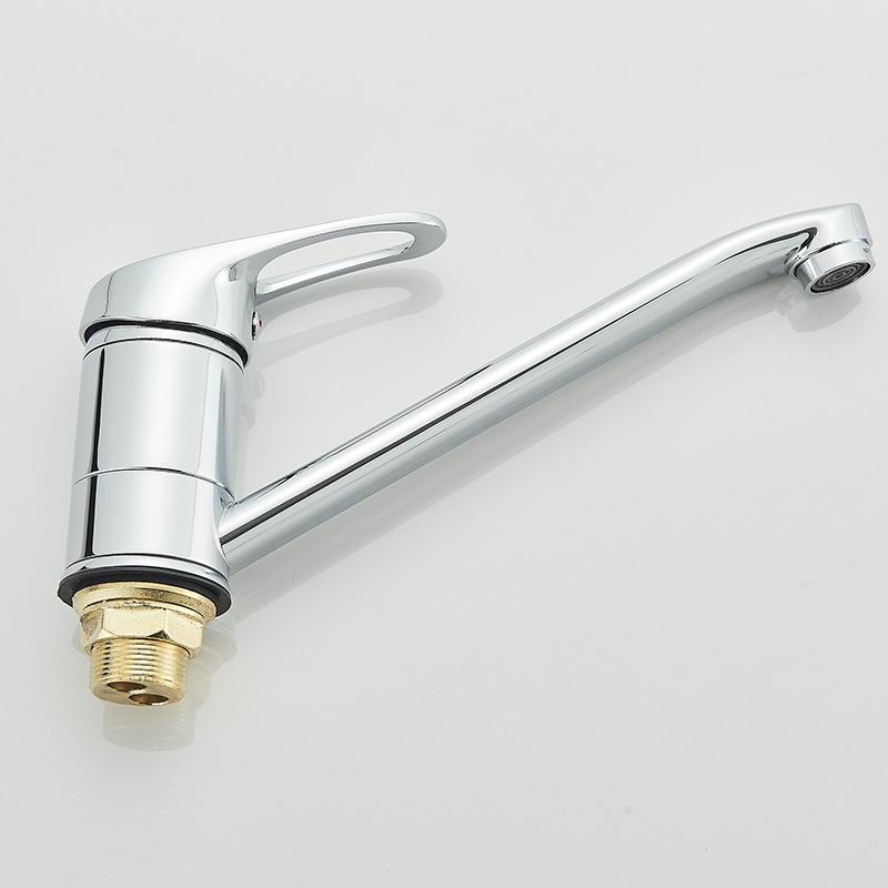 Long Nozzle Kitchen Standing Faucet Bathroom Faucet Modern Polished Chrome Plated Single Handle Swivel Kitchen Tap