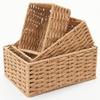 Pack of 3 Small Natural Grass Hand Crafted Storage Baskets for Organization Decorative Addition for Any Room