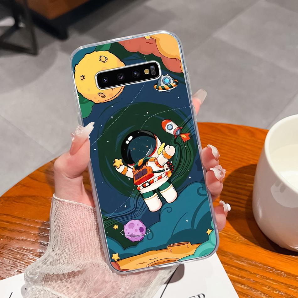 For Samsung S10 Lite Plus S10E Phone Case Creative Stamp Soft Clear Silicone Anti Drop Back Cover For Samsung Galaxy S 10 E Mask