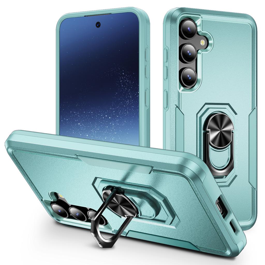 For Samsung Galaxy S24 FE Case Military Grade Ring Kickstand PC + TPU Phone Cover