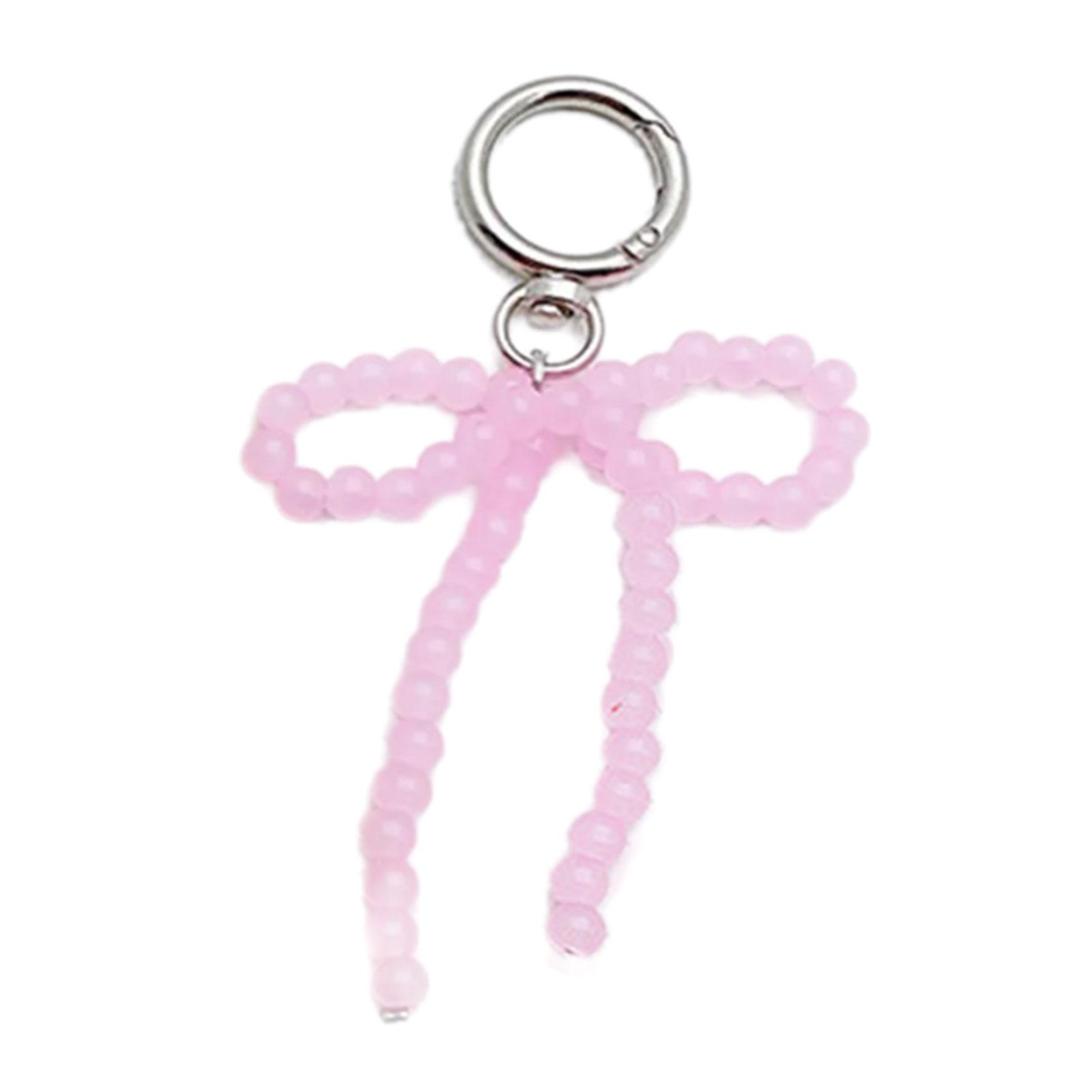 

Подвеска для сумки из бисера карамельного цвета, привлекающая внимание цепочка для телефона с отличительной подвеской-бантом из бисера для сумки-кошелька розовый