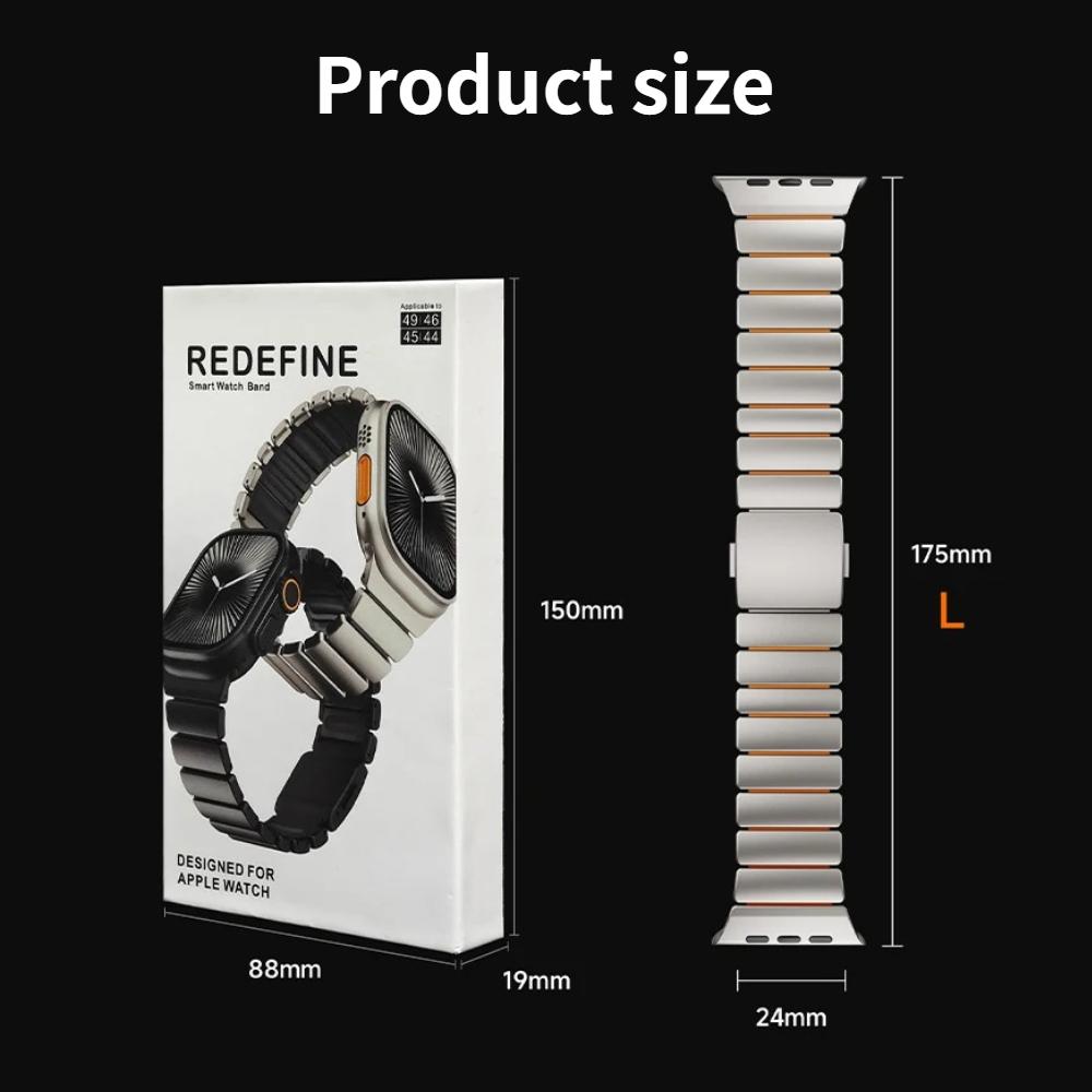 Titanium Fluoroelastomer Rubber Strap For Apple Watch Series 11 Band 46mm Magnetic Belt For Iwatch Ultra3 49mm 10 9 8 7 45mm 6 5 4 Se 44mm 42mm