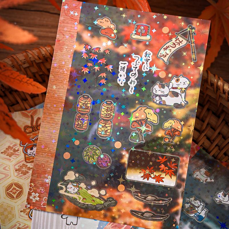 30sheets Kawaii Wind Chime Grass Diary M5 Sticker Book DIY Diary Scrapbook Aesthetic Stationery Stickers